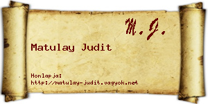 Matulay Judit névjegykártya